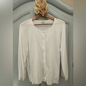 Talbots Classic White Cardigan